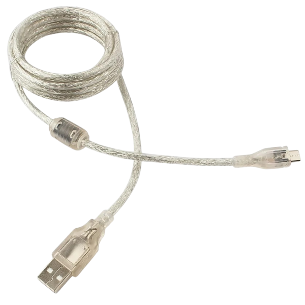 Кабель USB 2.0 Pro Cablexpert CCP-mUSB2-AMBM-6-TR AM/microBM, 1,8м, экран, феррит.кольцо, прозрачный, пакет
