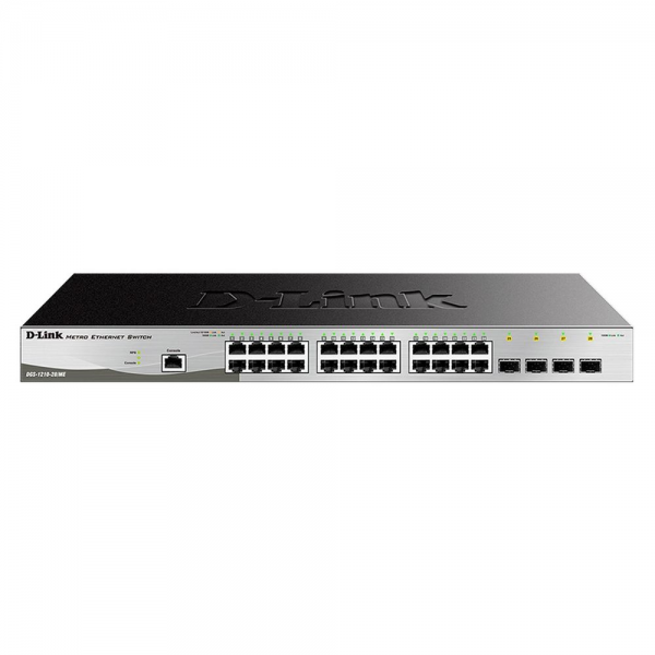 Коммутатор D-Link DGS-1210-28/ME/B2A Управляемый L2 коммутатор с 24 портами 10/100/1000Base-T и 4 портами 1000Base-X SFP (456145)