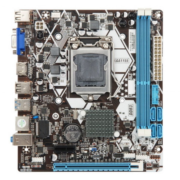Материнская плата Esonic H61FHL Socket 1155, Intel®H61, 2xDDR3-1333, D-SUB+HDMI, 1xPCI-Ex16,1xPCI-EX1, 4xSATA2, 8 Ch Audio, Lan, (6+2)USB2.0, mATX, RTL {20}
