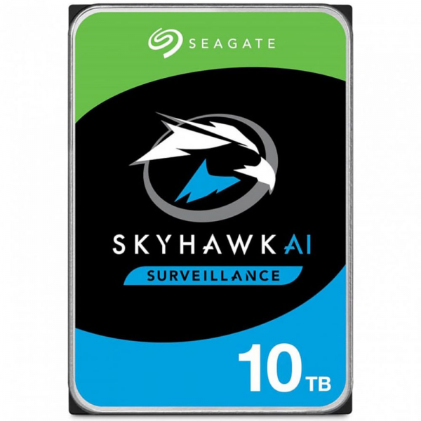 Жесткий диск Seagate SkyHawk AI Surveillance ST10000VE001 10TB 3.5" SATA 6Gb/s, 7200rpm, 256MB, 24x7, CMR, Air, Bulk {20} (029452)