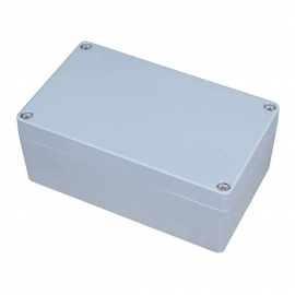 Корпус ACD XG387  Metal case IP65, 200*120*80mm, металлический, 3 отверстия (28 + 28 + 23мм) с резиновыми заглушками, цвет серебристый, совместим с Raspberry Pi 3B, 3B+, 4, Orange Pi {12}