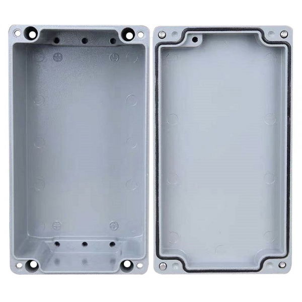 Корпус ACD XG387 Metal case IP65, 200*120*80mm, металлический, 3 отверстия (28 + 28 + 23мм) с резиновыми заглушками, цвет серебристый, совместим с Raspberry Pi 3B, 3B+, 4, Orange Pi {12}