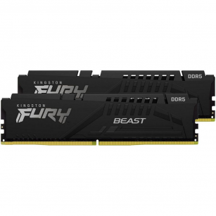 Модуль памяти Kingston 32GB DDR5 5200 DIMM FURY Beast Black Gaming Memory KF552C40BBK2-32 Non-ECC, CL40, 1.25V, KF552C40BBK2-32 1RX8 (Kit of 2), RTL (324358)