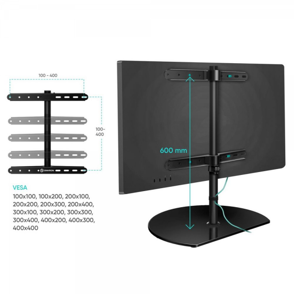 Кронштейн Onkron подставка для телевизора 32"-65" настольная, чёрная PT2 PT2 (443331)
