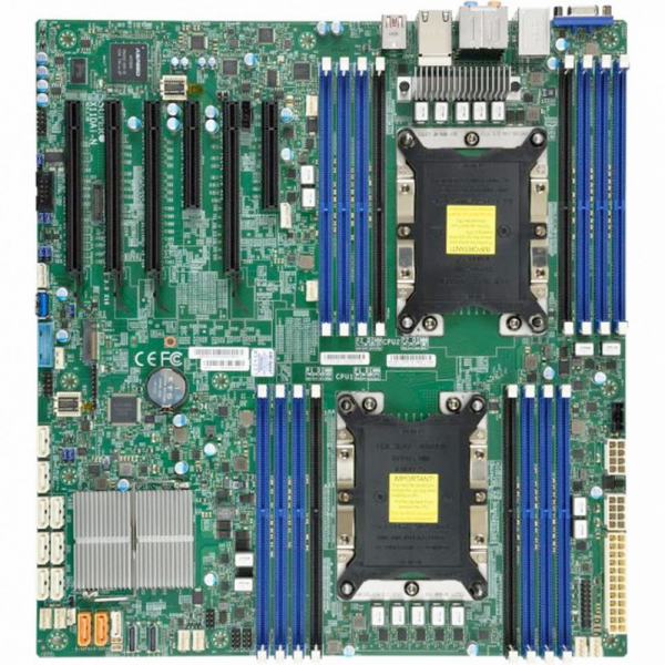 Материнская плата SuperMicro MBD-X11DAI-N-B Dual Socket LGA 3647 Intel C621 Chipset Intel Xeon Scalable Processors Support DDR4 16x DIMM 10x SATA3 6.0Gb/s E-ATX Server Motherboard Bulk (incl. 1x I/O Shield MCP-260-00115-0N, 2x CBL-0044L)