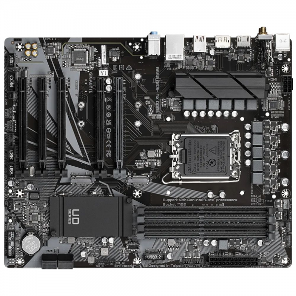 Материнская плата Gigabyte B660 DS3H AX DDR4, Socket 1700, Intel®B660, 4xDDR4-3200, HDMI+DP, 5xPCI-Ex16, 4xSATA3(RAID 0/1/5/10), 2xM.2, 8Ch Audio, GLan, WiFi, (4+4)xUSB2.0, (1+2)xUSB3.2, (1+1)xUSB3.2 Type-C™, 1xPS/2, ATX, RTL (833381)