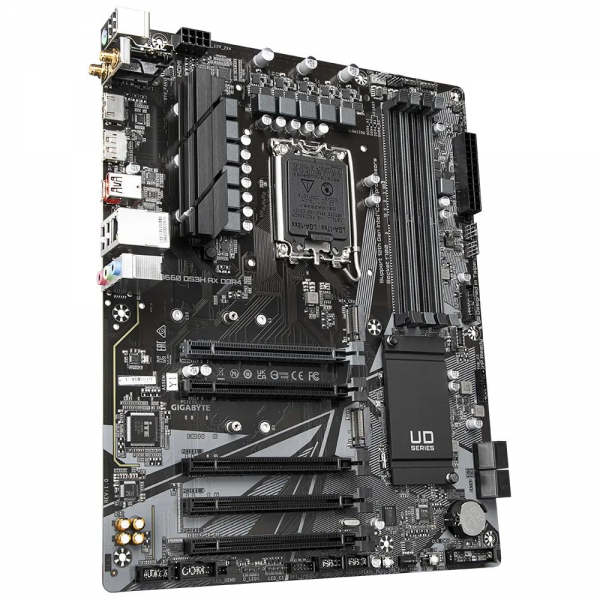 Материнская плата Gigabyte B660 DS3H AX DDR4, Socket 1700, Intel®B660, 4xDDR4-3200, HDMI+DP, 5xPCI-Ex16, 4xSATA3(RAID 0/1/5/10), 2xM.2, 8Ch Audio, GLan, WiFi, (4+4)xUSB2.0, (1+2)xUSB3.2, (1+1)xUSB3.2 Type-C™, 1xPS/2, ATX, RTL (833381)