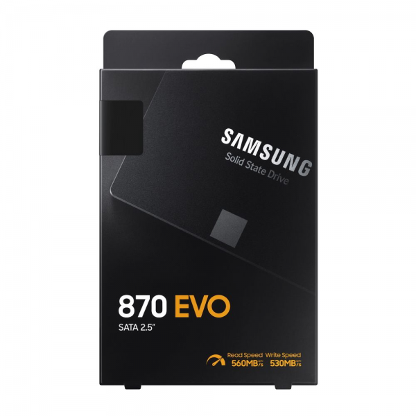 Твердотельный накопитель SSD Samsung 870 EVO MZ-77E2T0B 2TB 2.5" Client SATA 6Gb/s, 560/530, MTBF 1.5M, 3D V-NAND TLC, 2048MB, 1200TBW, 0,33DWPD, RTL (545900) {10}