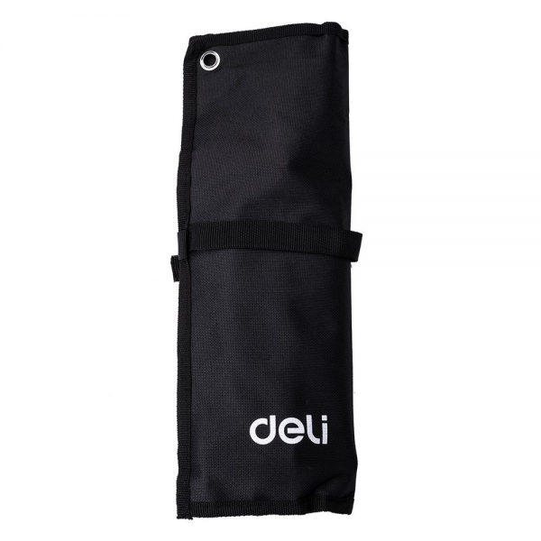 Набор двусторонних гаечных ключей 12 шт Deli DL160012A размеры 6x7, 8x9, 10x11, 12x13, 14x15, 16x17, 18x19, 20x22, 21x23, 24x27, 25x28, 30x32 мм, матовая хромированная поверхность, чехол из ткани Оксфорд