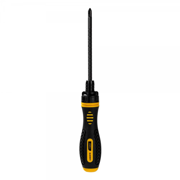 Двухсторонняя отвертка с трещеткой Deli DL626011 PH2+SL6x180мм, сталь CrV, длина 180-230мм, диаметр хвостовика 6,3мм