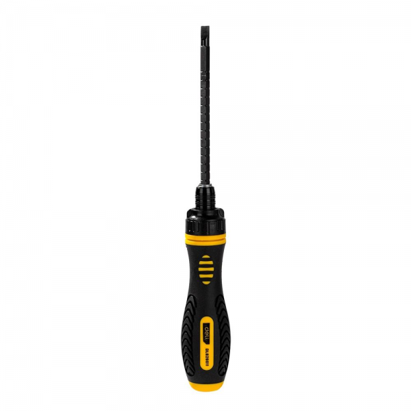 Двухсторонняя отвертка с трещеткой Deli DL626011 PH2+SL6x180мм, сталь CrV, длина 180-230мм, диаметр хвостовика 6,3мм