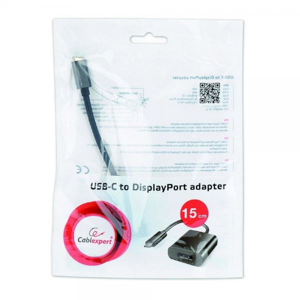Кабель Cablexpert Переходник USB Cablexpert A-CM-DPF-01 USB Type-C/DisplayPort, 15см, пакет