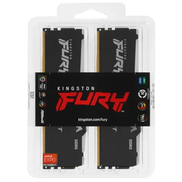 Оперативная память 64 Gb 6000 MHz Kingston FURY Beast Black (KF560C30BBK2-64)