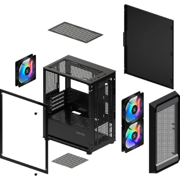 Компьютерный корпус XASTRA A303M TG 3FRGB Black (A303M-2FC14F-1FC12F)
