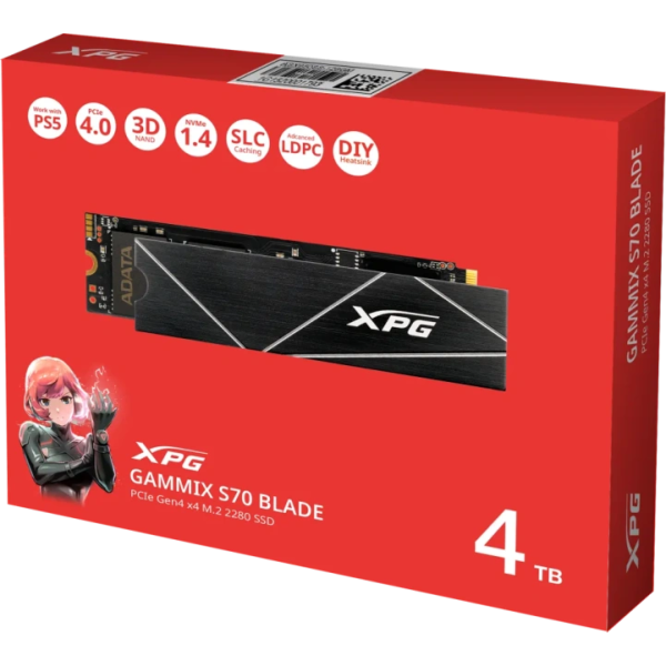 Твердотельный накопитель ADATA XPG 4000 Gb BLADE S70 (AGAMMIXS70B-4T-CS)