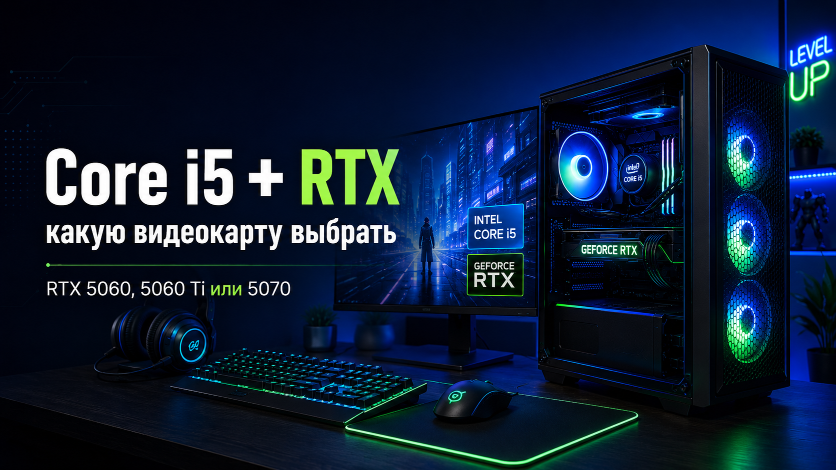 Intel Core i5 с RTX 5060 RTX 5060 Ti или RTX 5070