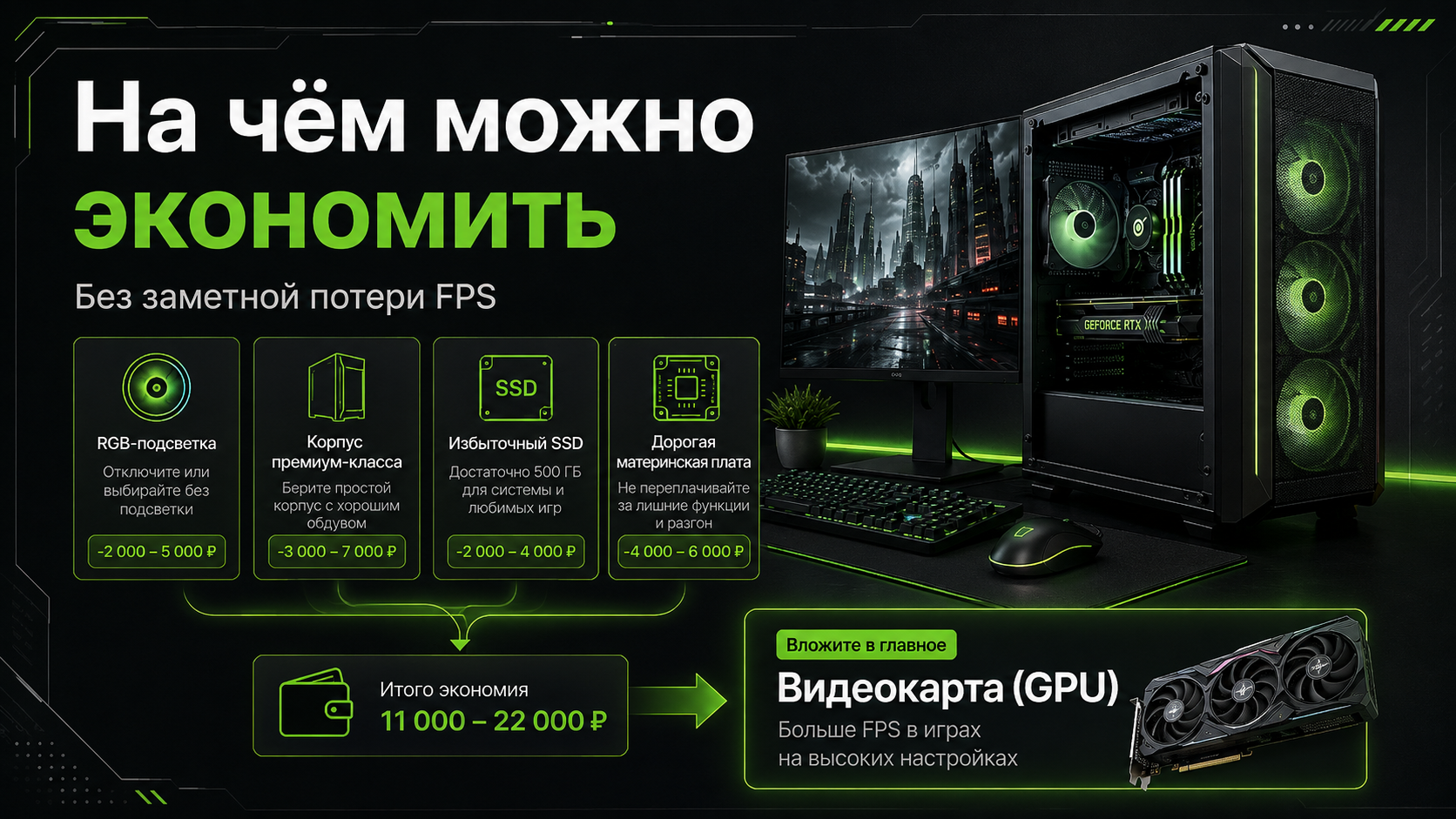 На чем можно сэкономить при покупке недорогого игрового компьютера